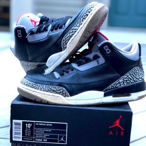 2011 Nike Air Jordan 3 High Black Cement Size 10.5